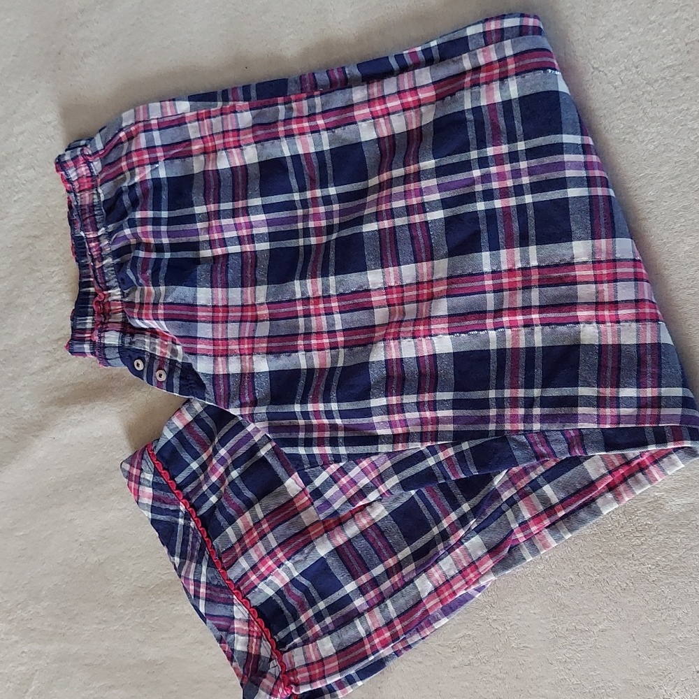 Vintage 2011 Victoria's Secret Multicolor Plaid Scalloped Wide Leg Pajama Pants